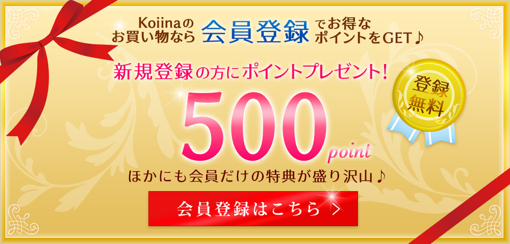 会員新規登録で500ポイントプレゼント！